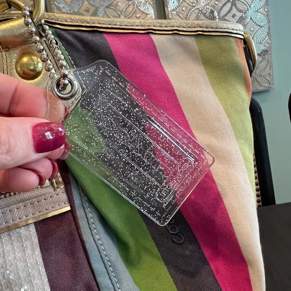 Coach Poppy Legacy Stripe Large Rocker Bag - Picture 3 of 16